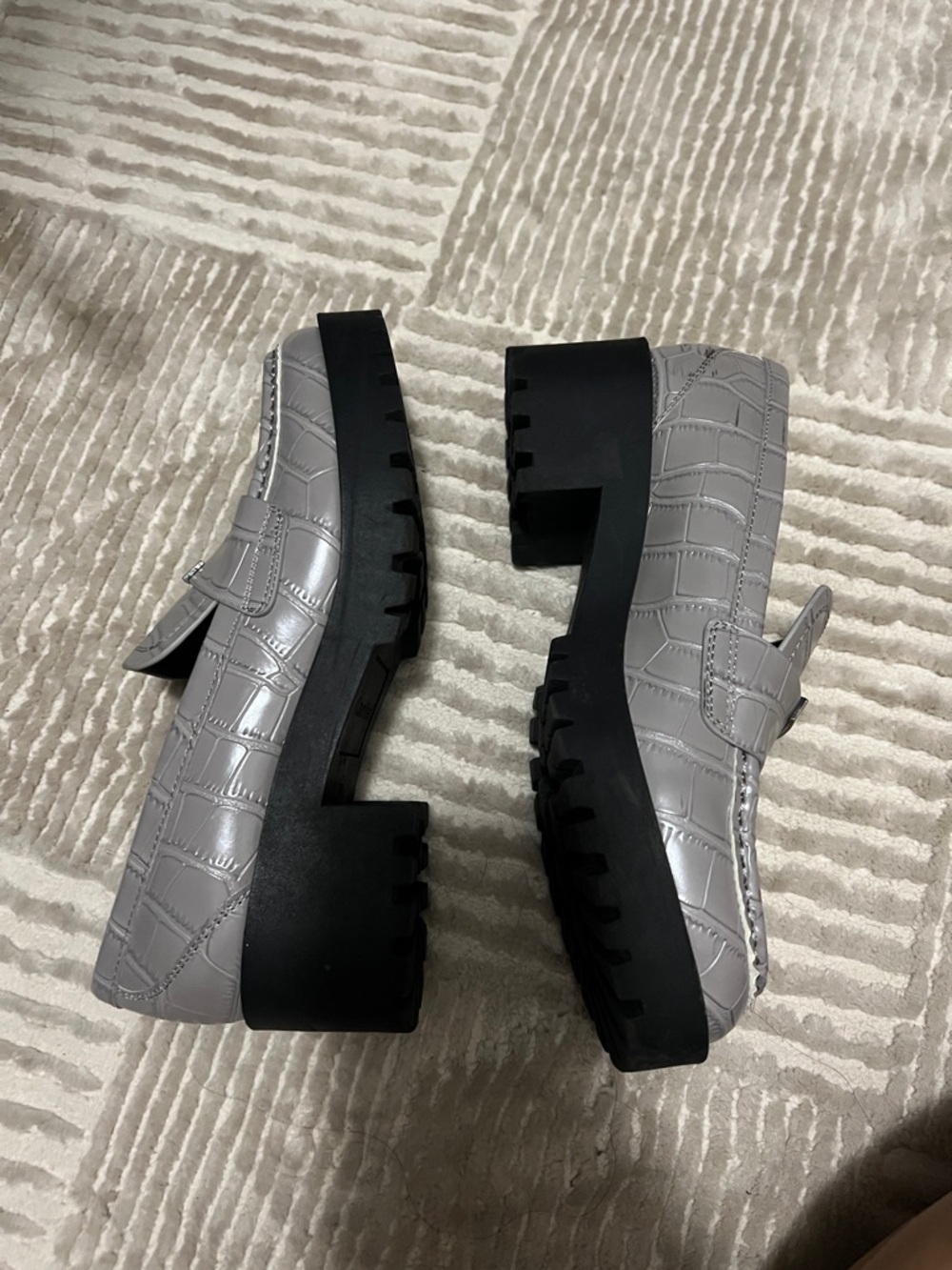 Calvin Klein Gray Platform Loafers - Picture 3 of 6